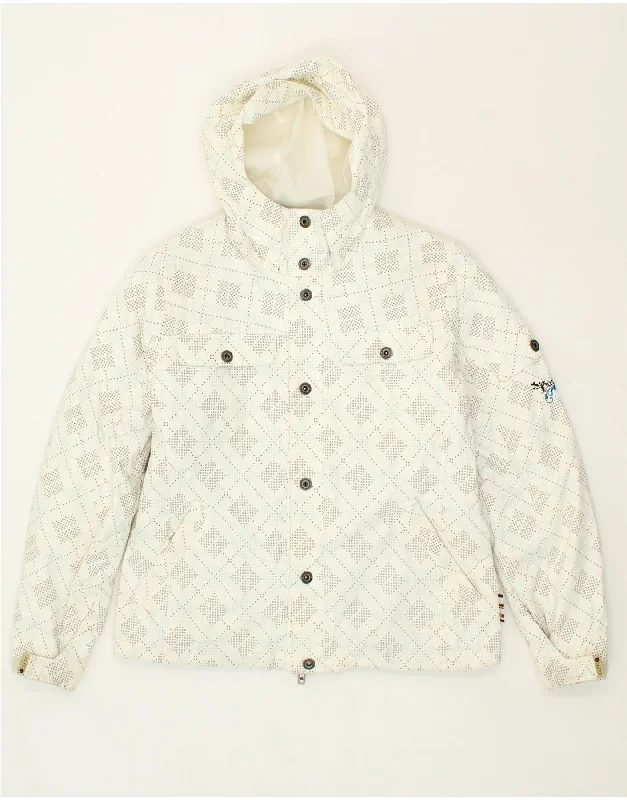 BURTON Womens Oversized Hooded Windbreaker Jacket UK 10 Small White