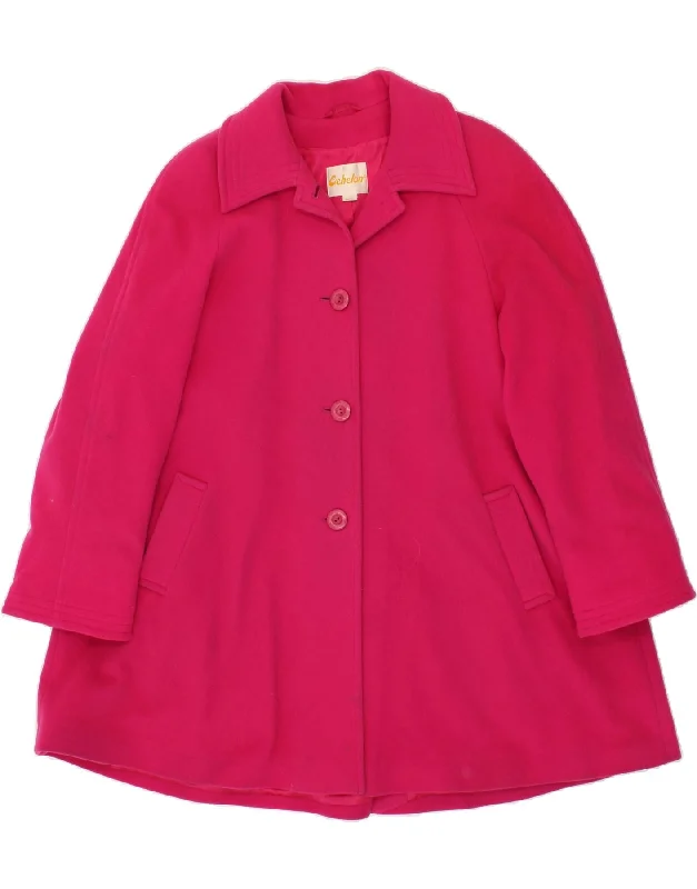 ECHELON Womens Oversized Overcoat UK 12 Medium  Pink Wool