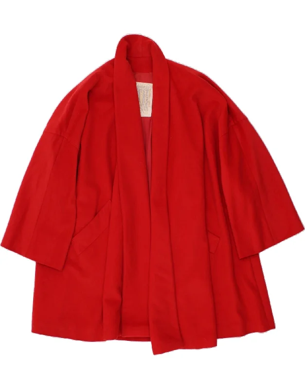 GIANFRANCO FERRE Womens Oversized Overcoat UK 12 Medium Red Virgin Wool