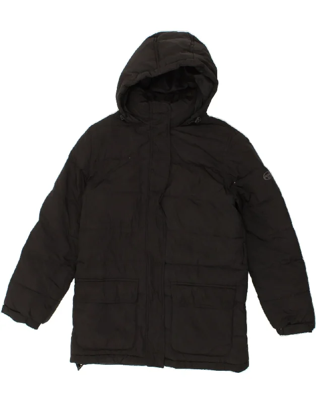 SERGIO TACCHINI Womens Oversized Hooded Padded Coat UK 10 Small Black