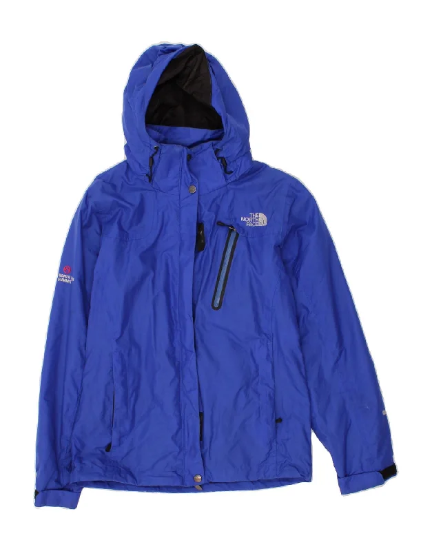 THE NORTH FACE Womens Oversized Graphic Hooded Rain Jacket UK 6 XS Blue