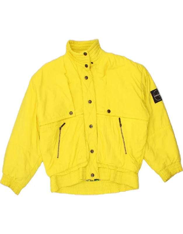 HEAD Womens Oversized Padded Jacket EU 38 Medium Yellow Polyamide